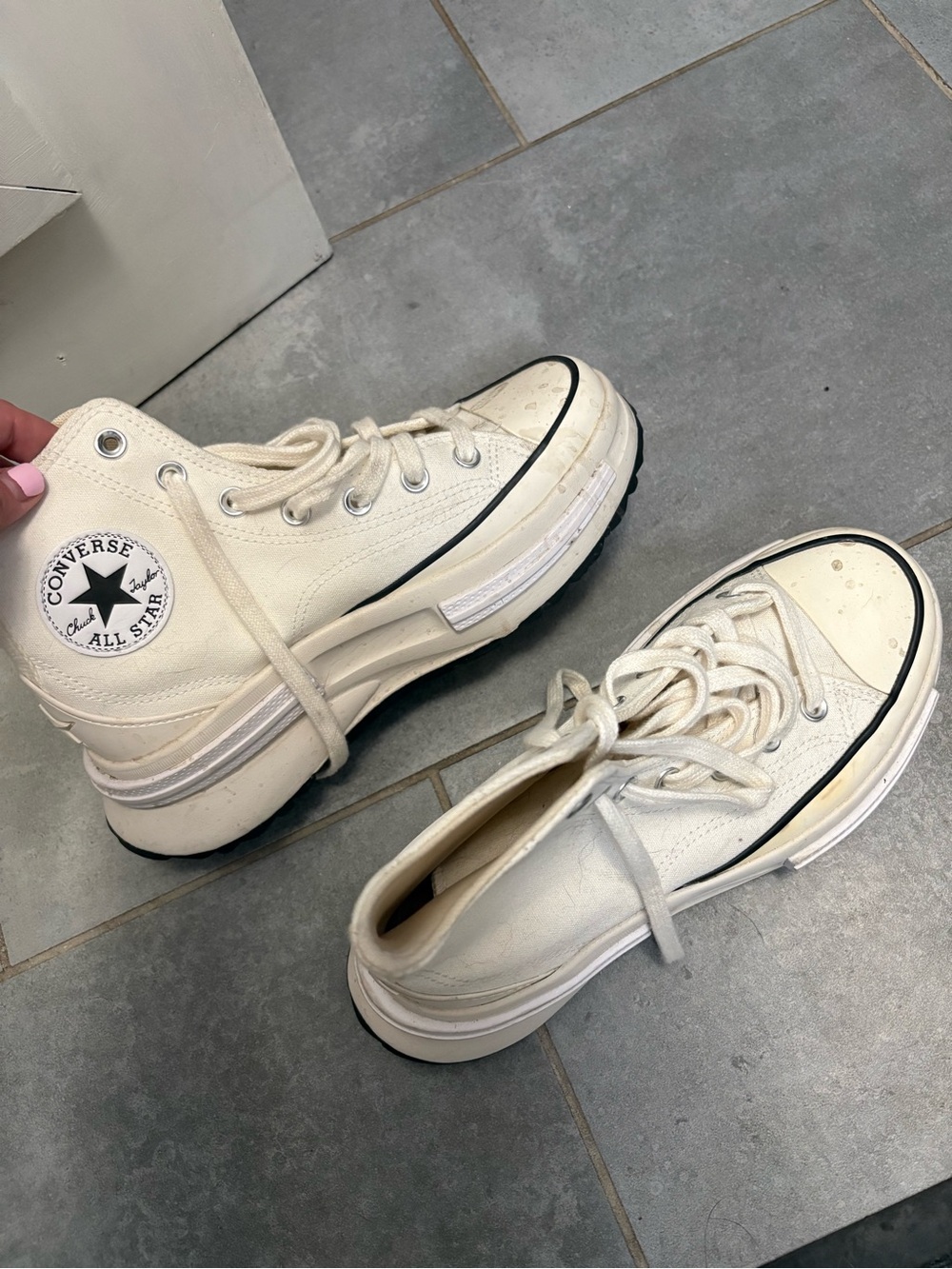 Converse Off-White Platform High-Top Sneakers
